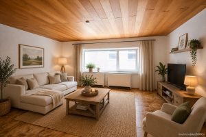 Wohnzimmer mit KI eingerichtet