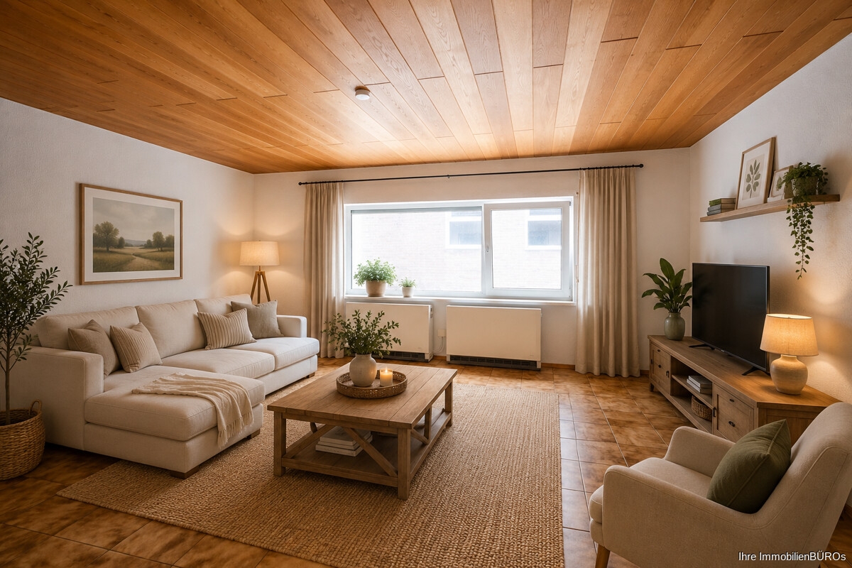 Wohnzimmer mit KI eingerichtet