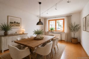 Esszimmer mit KI eingerichtet
