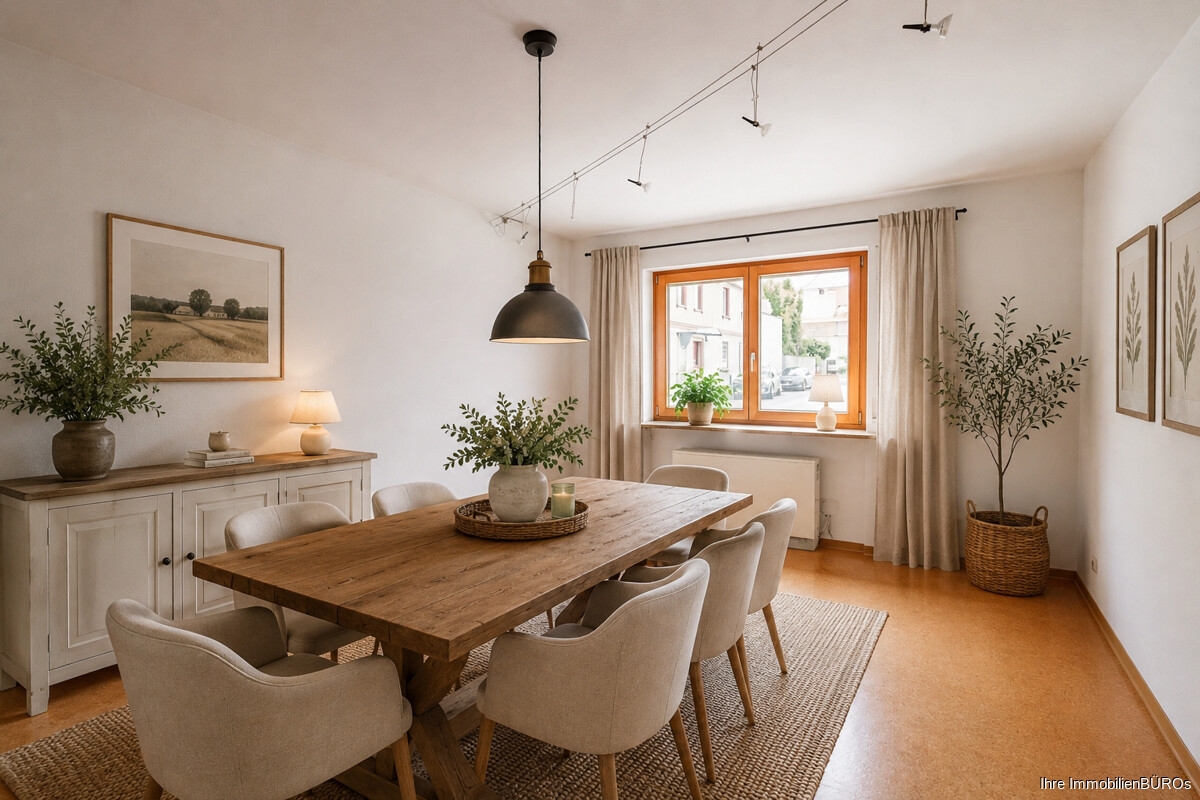 Esszimmer mit KI eingerichtet