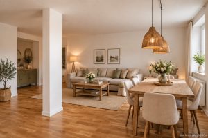Wohnzimmer mit KI eingerichtet
