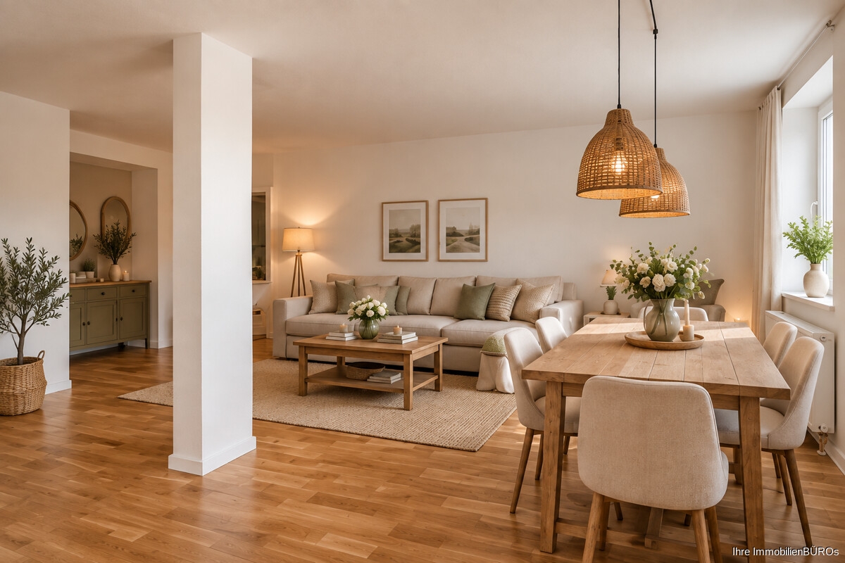 Wohnzimmer mit KI eingerichtet