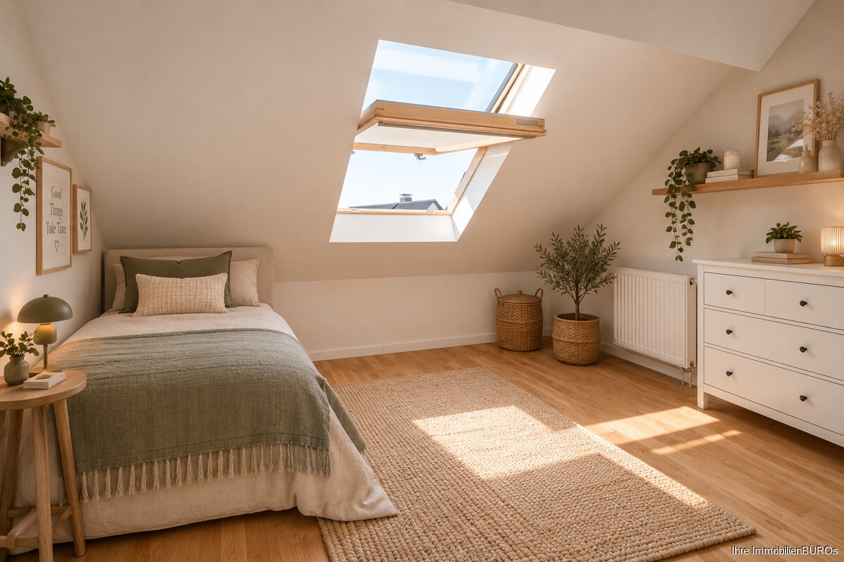 Schlafzimmer 2 DG mit KI eingerichtet